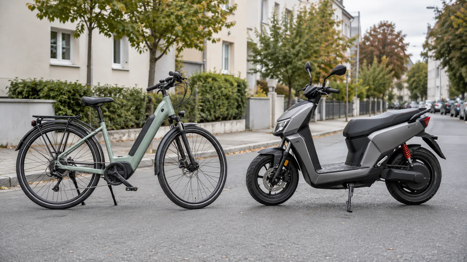 E-Bike und E-Moped im Vergleich auf einer österreichischen Straße