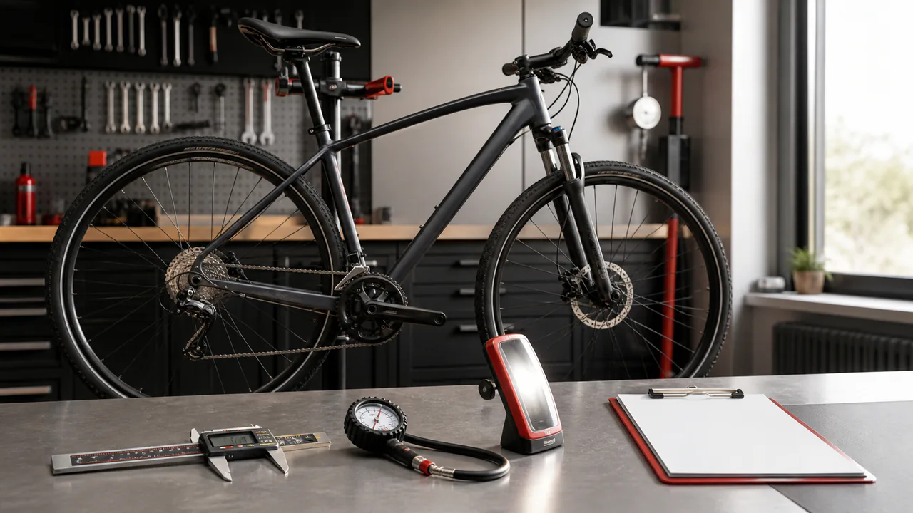 Fahrrad bei einer sorgfältigen technischen Bewertung